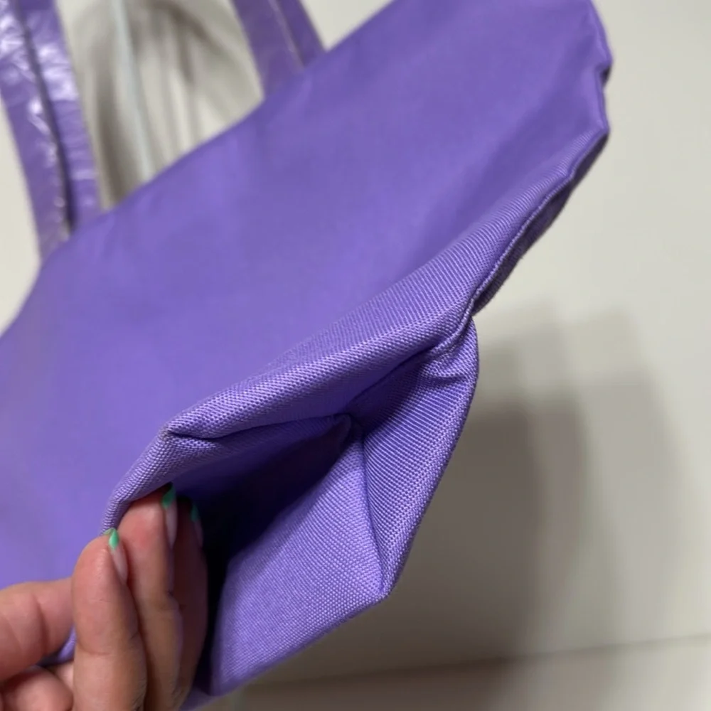 Clinique x Drawbertson Purple Tote with Lip Design